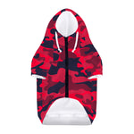 Red Pink And Black Camouflage Print Dog Zip Up Hoodie