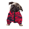 Red Pink And Black Camouflage Print Dog Zip Up Jacket