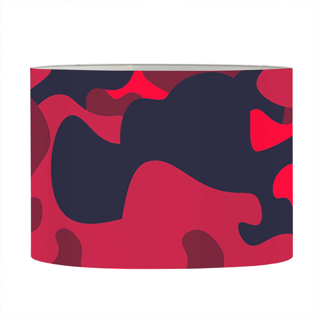 Red Pink And Black Camouflage Print Drum Lamp Shade