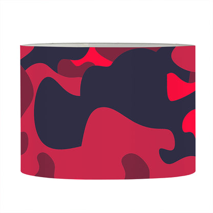 Red Pink And Black Camouflage Print Drum Lamp Shade