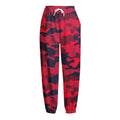 Red Pink And Black Camouflage Print Fleece Lined Knit Pants