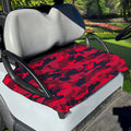 Red Pink And Black Camouflage Print Golf Cart Seat Cover