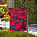 Red Pink And Black Camouflage Print House Flag