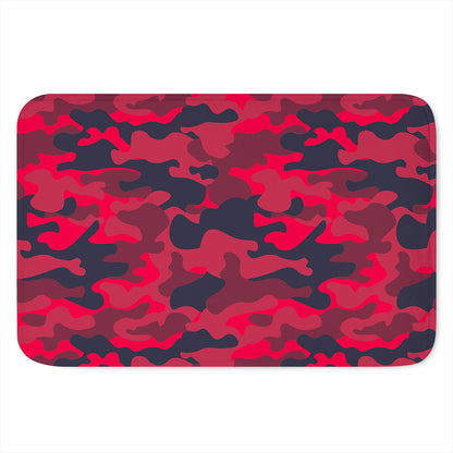 Red Pink And Black Camouflage Print Indoor Door Mat