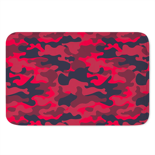 Red Pink And Black Camouflage Print Indoor Door Mat