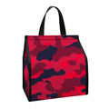 Red Pink And Black Camouflage Print Insulated Lunch Tote