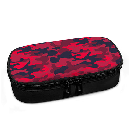 Red Pink And Black Camouflage Print Insulin Cooler Travel Case