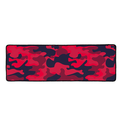 Red Pink And Black Camouflage Print Long Kitchen Mat