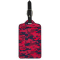 Red Pink And Black Camouflage Print Luggage Tag