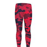 Red Pink And Black Camouflage Print Men's leggings