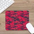 Red Pink And Black Camouflage Print Mouse Pad