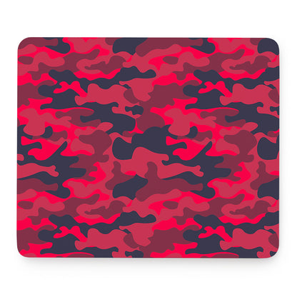 Red Pink And Black Camouflage Print Mouse Pad