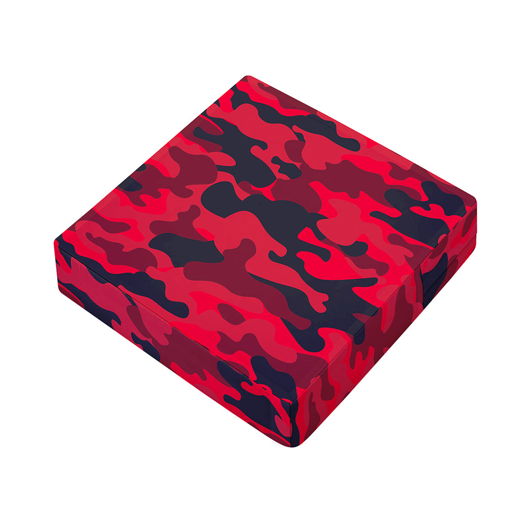 Red Pink And Black Camouflage Print Outdoor Seat Cushion Cover