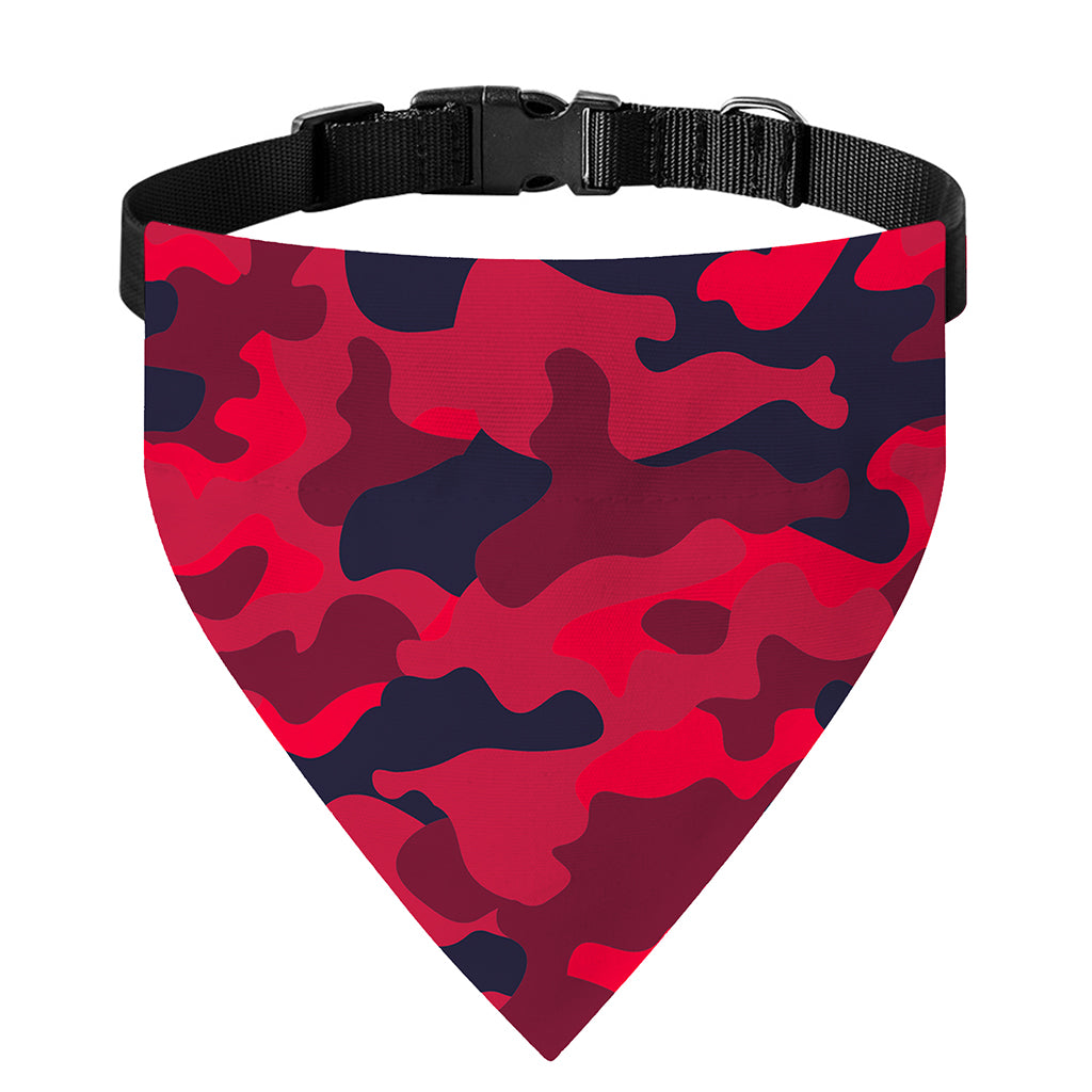 Red Pink And Black Camouflage Print Over The Collar Dog Bandana