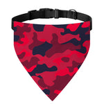 Red Pink And Black Camouflage Print Over The Collar Dog Bandana