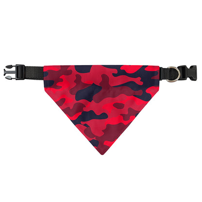 Red Pink And Black Camouflage Print Over The Collar Dog Bandana