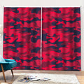 Red Pink And Black Camouflage Print Pencil Pleat Curtains