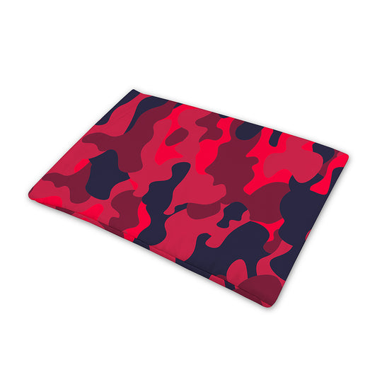 Red Pink And Black Camouflage Print Pet Cooling Mat Cover