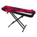 Red Pink And Black Camouflage Print Piano Keyboard Cover