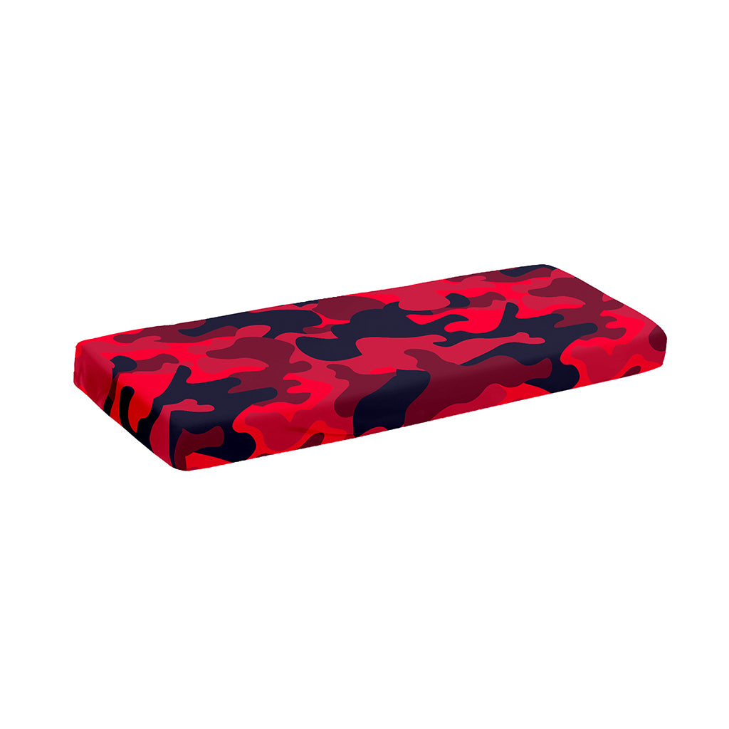 Red Pink And Black Camouflage Print Piano Keyboard Cover