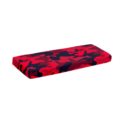 Red Pink And Black Camouflage Print Piano Keyboard Cover