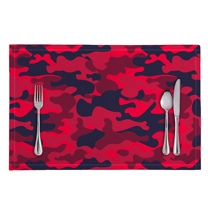 Red Pink And Black Camouflage Print Placemat