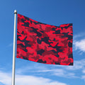 Red Pink And Black Camouflage Print Polyester Flag
