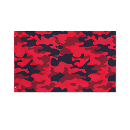 Red Pink And Black Camouflage Print Polyester Flag
