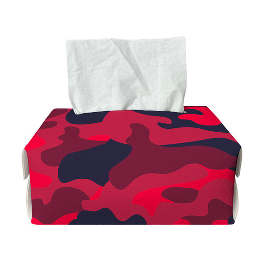 Red Pink And Black Camouflage Print Rectangle Tissue Box Cover