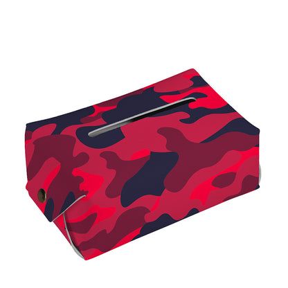 Red Pink And Black Camouflage Print Rectangle Tissue Box Cover