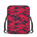 Red Pink And Black Camouflage Print Rectangular Crossbody Bag