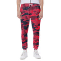 Red Pink And Black Camouflage Print Joggers