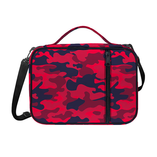 Red Pink And Black Camouflage Print Shoulder Strap Bible Bag