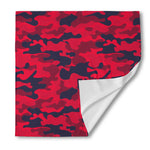 Red Pink And Black Camouflage Print Silk Bandana