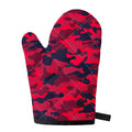 Red Pink And Black Camouflage Print Single Oven Mitt