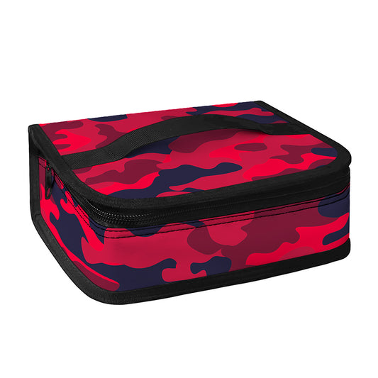 Red Pink And Black Camouflage Print Small Lunch Bag