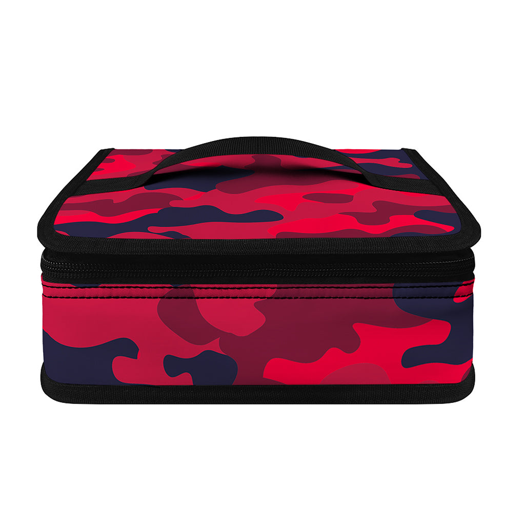 Red Pink And Black Camouflage Print Small Lunch Bag