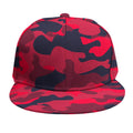 Red Pink And Black Camouflage Print Snapback Cap