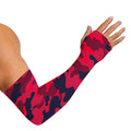 Red Pink And Black Camouflage Print Sun Protection Arm Sleeves