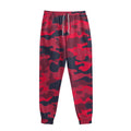 Red Pink And Black Camouflage Print Sweatpants