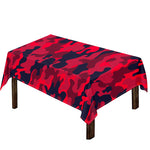 Red Pink And Black Camouflage Print Tablecloth