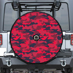 Red Pink And Black Camouflage Print Tire Cover With Camera Hole