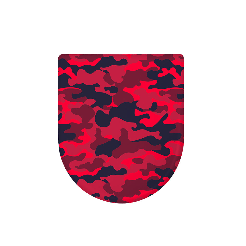 Red Pink And Black Camouflage Print Toilet Lid Cover
