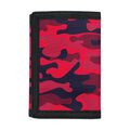 Red Pink And Black Camouflage Print Trifold Wallet