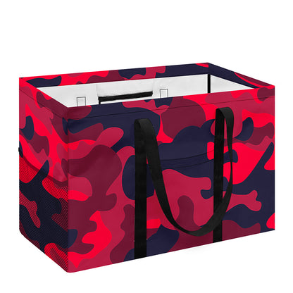 Red Pink And Black Camouflage Print Utility Tote Bag