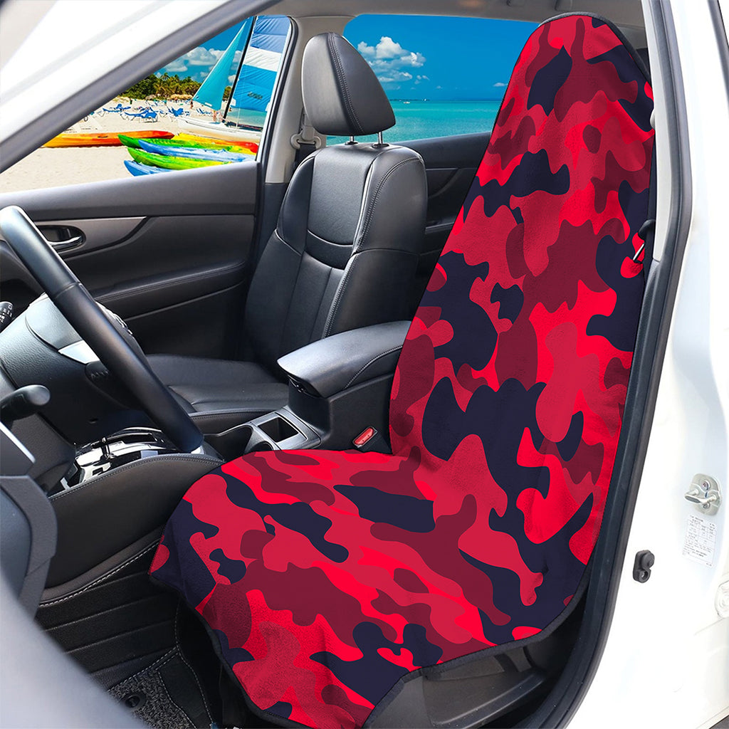 Red Pink And Black Camouflage Print Waterproof Car Seat Cover