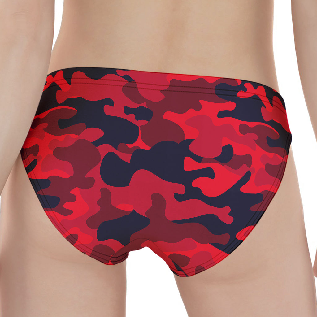 Red Pink And Black Camouflage Print Women's Panties