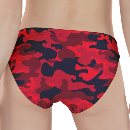 Red Pink And Black Camouflage Print Women's Panties