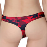 Red Pink And Black Camouflage Print Women's Thong