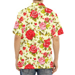 Red Pink Rose Floral Pattern Print Aloha Shirt